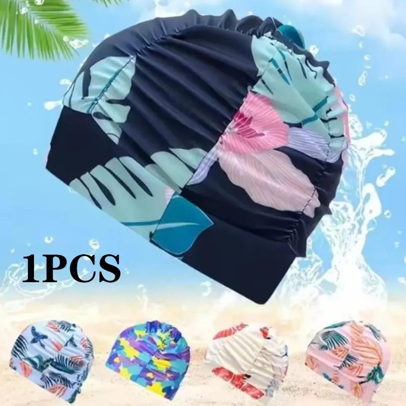 Women's Long Hair Swim Cap, Swim Bonnet, Swim Hat, Korean Style Comfortable Fabric Design, Ideal for Adults & Long Haired Users, Essential Pool Accessory