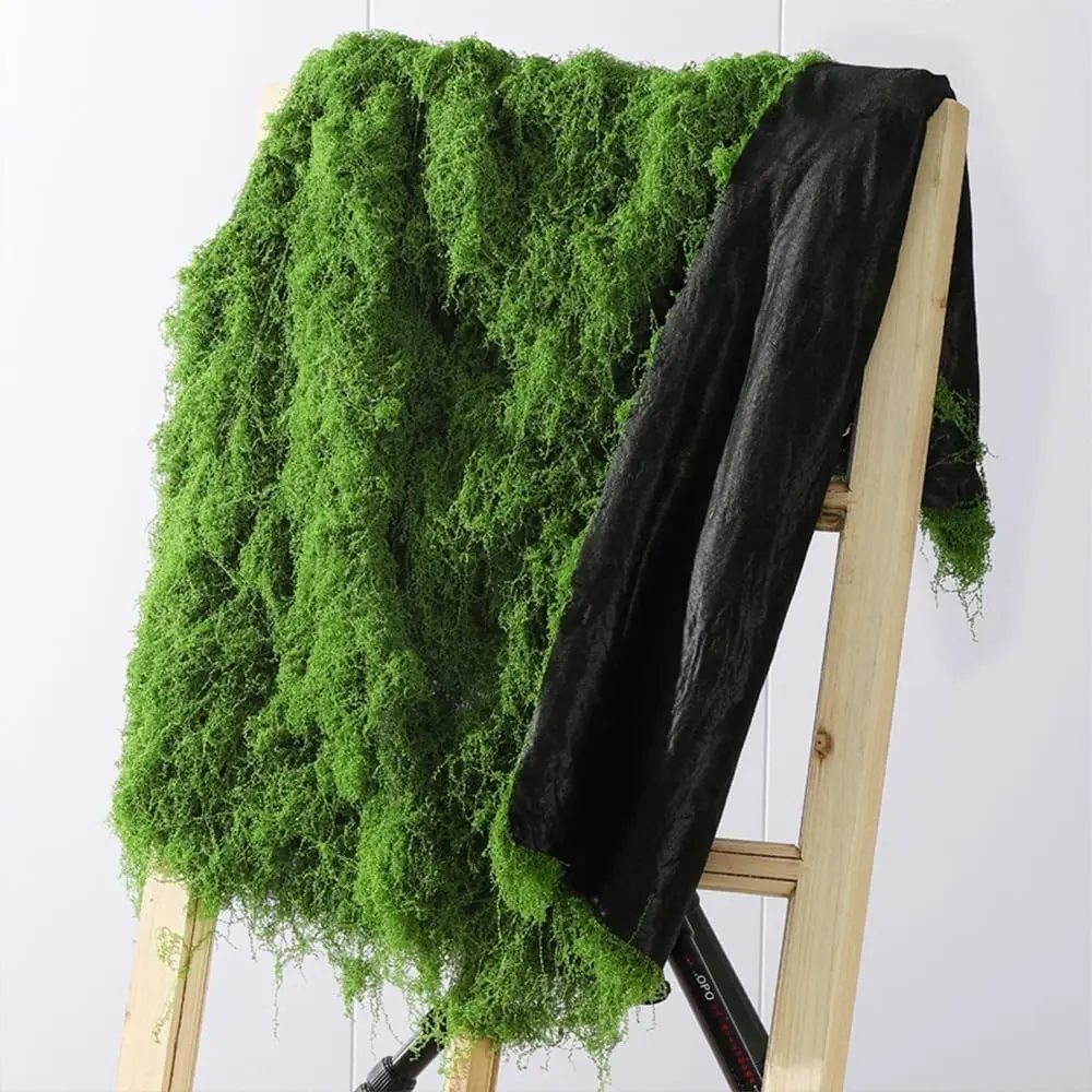 Artificial Green Moss Mat, Carpet Grass Wall with Base Fabric 39.37 * 39.37 inch Fake Moss for Crafts, Faux Moss for Plants Indoor Green Faux Grass for DIY Table Centerpieces Floral Wedding