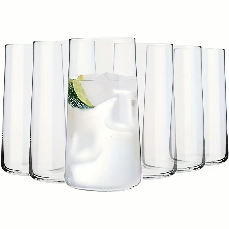 Water Glasses Set of 6, 17.5Oz Large Drinking Glasses, Clear Crystal Lightweight Glass Cups, Glassware Set for Juice, Iced Tea, Mojito, Kitchen And Bar