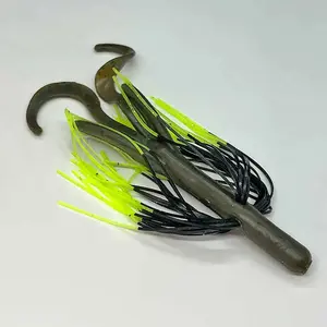 Tightlines UV Fuzzy Rattl'n Hog Rig - Green Pumpkin w/ Chart Tip 5pk
