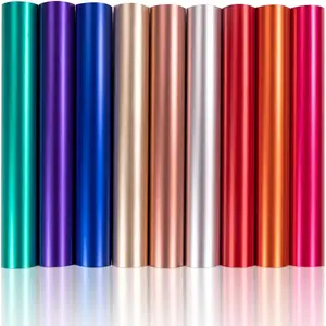 Matte Metal Color Permanent Vinyl, 9 Sheets 12x10 Inches, Metallic Finish, Compatible with Most Cutters, Durable and Long-Lasting