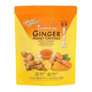 Prince of Peace Instant Ginger Honey Crystals with Turmeric, Value Pack 60 Sachets – Instant Hot or Cold Beverage Easy to Brew – Drink Like a Tea – Caffeine and Gluten Free – Real Ginger 38oz (1080g)undefined