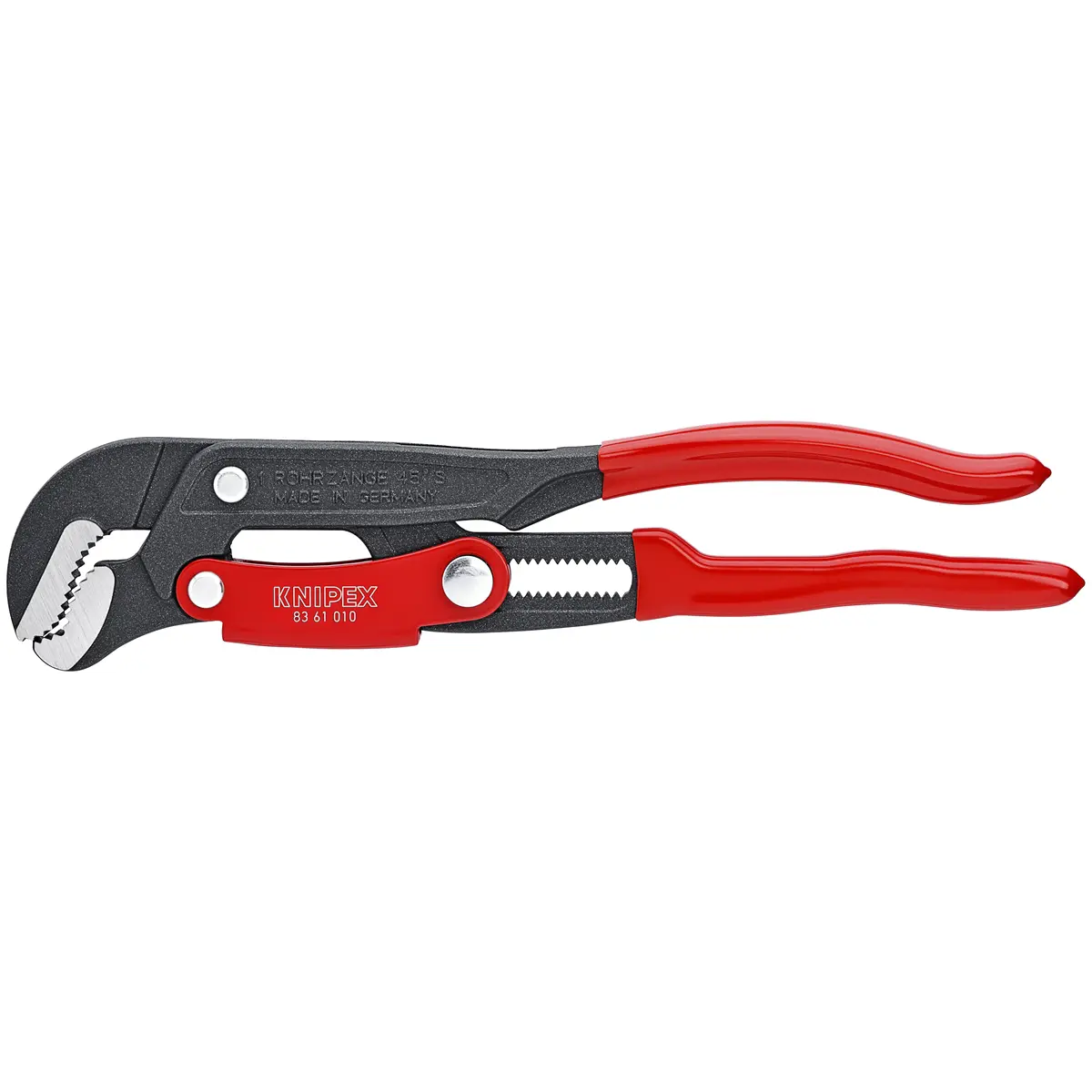Knipex Push-Button Adjust Adjustable Jaw Pipe Wrench, 13 in. Swedish Hand Tool with Precise Adjustment, Self-Locking Action, No Unintentional Shifting, Time-Saving Round/Square/Hex Compatibility for Plumbing Tasks, 2.1 Lbs, Maximum Load Capability