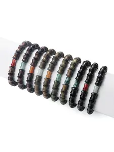 Men Women Natural Bamboo Beaded Bracelet Elastic Healing Jewelry Meditation Chakra Ring Lucky Sandalwood Pearl Hand Chain