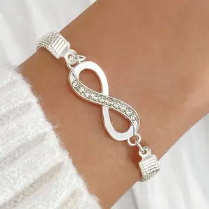 Simple Infinity Symbol Bracelet for Women - Alloy Gold-Tone Fashion Jewelry, Daily Wear Accessory, All-Season Versatile Design