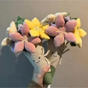 JellyCat Soft Bloom Plush Flower Bouquet Toy for Kids & Loved Ones Cute Gift US Soft Plush Material Pastel Bloom Design Ideal for Special Occasions Christmas Gift Idea