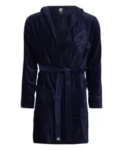 CR7 Men's Bathrobe -100% Cotton, Navy