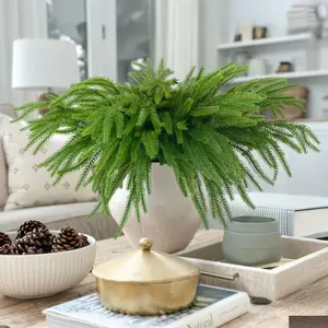 6-Piece Artificial Norfolk Pine Bunches, Realistic Faux Christmas Tree Branches, Perfect for Holiday Decorations & Home Decoration