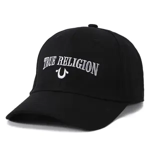 TRUE RELIGION Embroidered Adjustable Baseball Cap, Spring Summer Funky Lettering Solid Color Casual Sun Hat, Perfect For Everyday Wear SWRTK-TT98