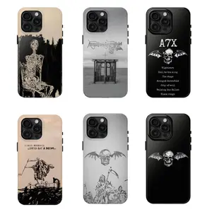 A-Avenged S-Sevenfold New Version Phone Case, A7X Skull Bat Logo Cover, Metal Band Graphic Case for iPhone 17 16 15 14 13 12 11 Pro Max, Gift for fans