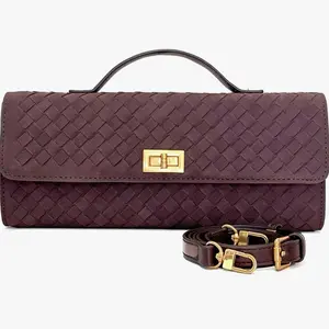 Monaco Woven Convertible Bag in Chocolate
