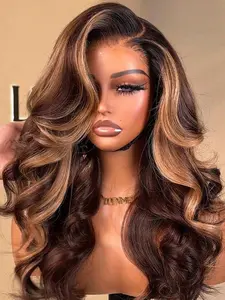 200% Density Honey Blonde 427 Body Wave Human Hair Wig, 13x4 HD Lace Frontal with Natural Hairline and Parting for Women