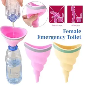Portable High Elasticity Silicone Urinals Lightweight Softness Woman Standing Piss Urinals Reusable Emergency Pee Funnel Car