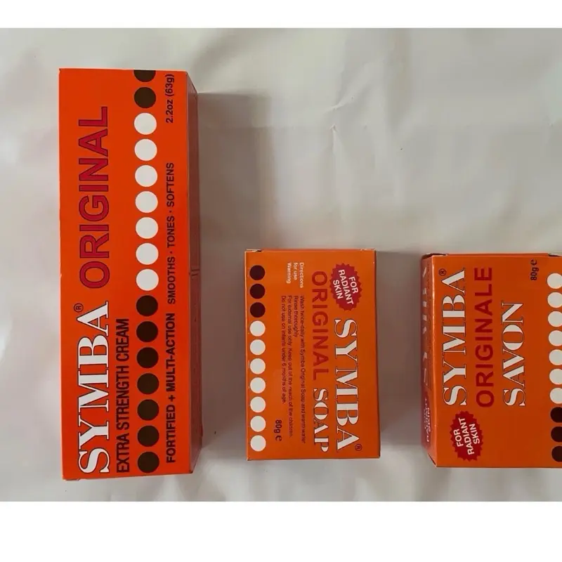 Symba Original Skin Tube Cream 63g & 2 Symba Original Bar Soap 80g for Skincare Comfort Set with Carrot Oil Vegeclarine & 15% Vitamin C