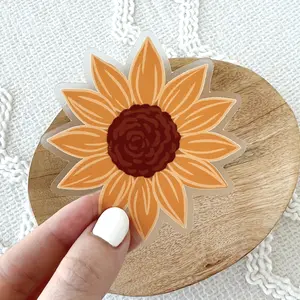 Sunflower Field Waterproof Vinyl Sticker, 3x3"
