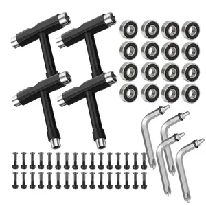 Longboard Tool Set, T-shaped Tool with Screws & Bearings, Multifunctional Longboard Tool Kit, Professional Hand Tool for Longboard, Skateboard