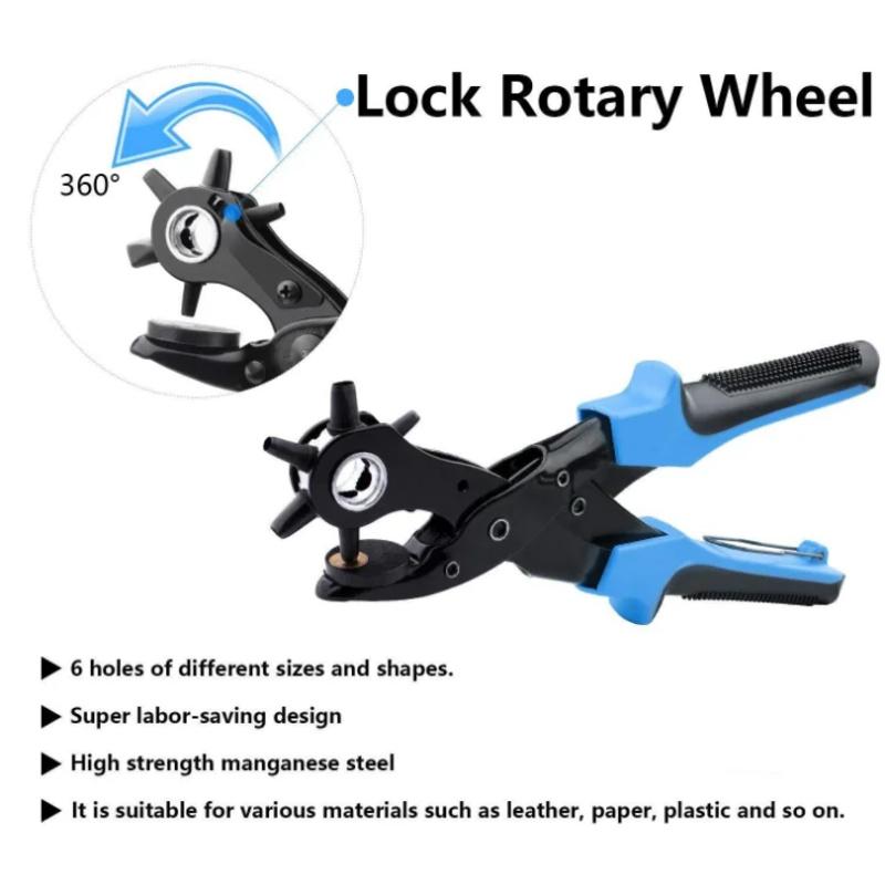 Fix It In 5:Professional Heavy Duty Leather Hole Punch Hand Pliers Leather Hole Punch Set for Belts, Watch Bands, Straps or Craft Project Repair Kit