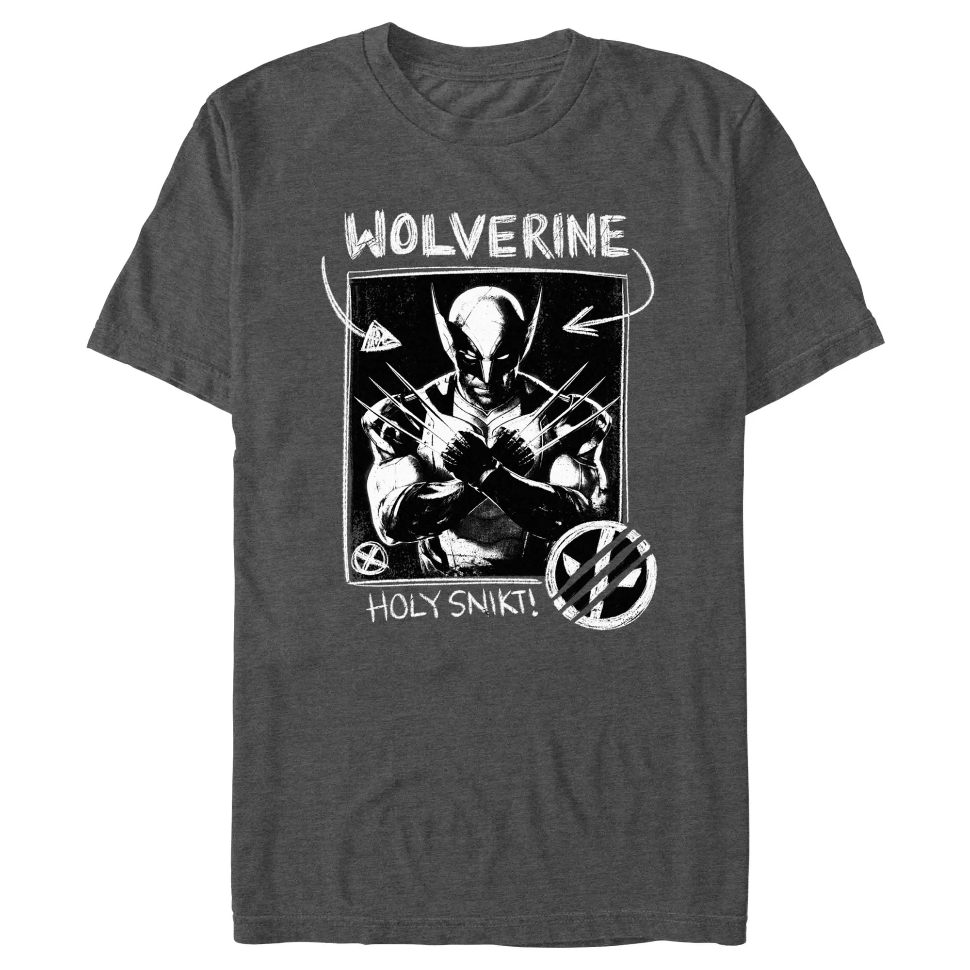 Men's Marvel: Deadpool & Wolverine Black and White Holy Snikt T-Shirt