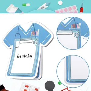 3/6/8pcs Medical Theme Combo Sticky Notes, Colorful Strong Adhesive Memo Pad, Unique Shape Promotional Notepads, Convenient Office Supplies