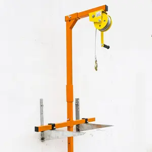 Air Conditioner Lifting Tool, 50 FT Lifting Height Air Conditioner Lifting Cranes, 400 LBS Load Capacity, Crane Bracket for Installation of Outdoor Air Conditioner, Manual Winches, Orange tools gadgets Heavy Duty