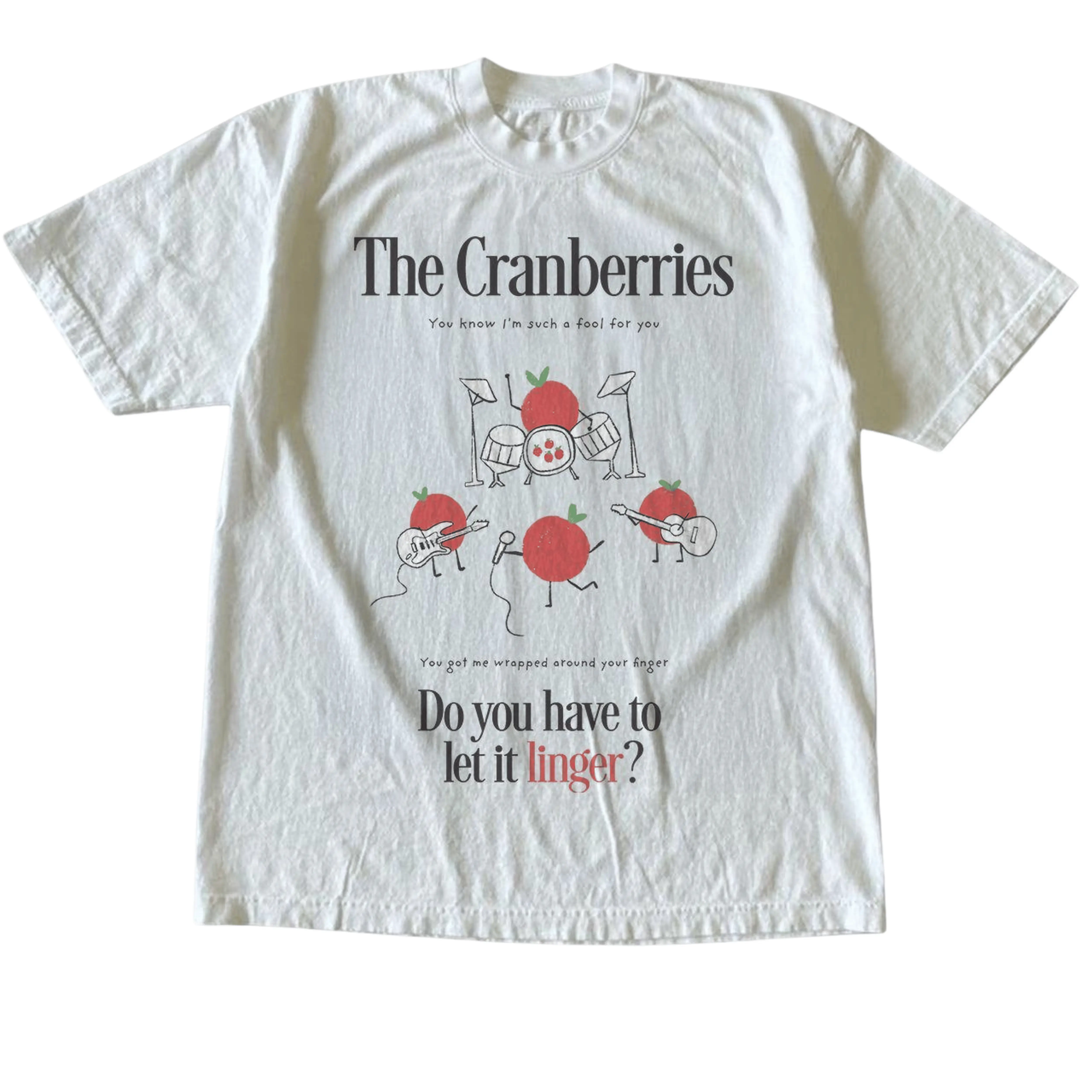 Gildan Men's and Women's T-Shirt, Vintage Style The Cranberries Rock Graphic Tee, Unisex Casual Top, Linger Song 90s Alt Rock Fan Shirt, Retro Alternative Band Music Apparel, Matching Couples Outfits, Unique Birthday Present, Premium Cotton