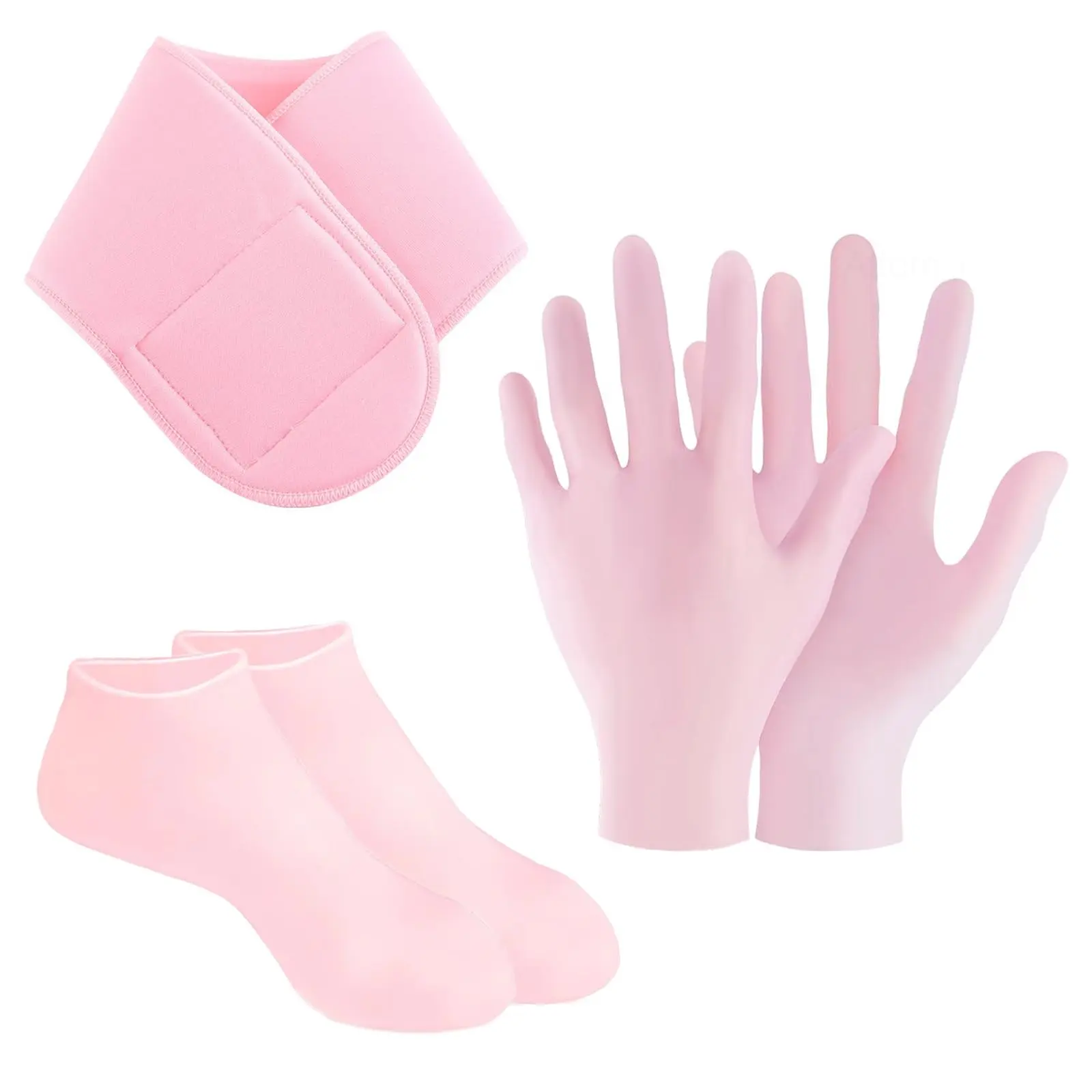 3 PCS Silicone Sock Hand and Neck Cover Set,suitable for Dry and Cracked Feet,hands and Neck Care,women's Silicone Foot Socks, Moisturizing Feet, Hand Care.Essential Items for Home Bathrooms Accessories Tool.Christmas Gifts