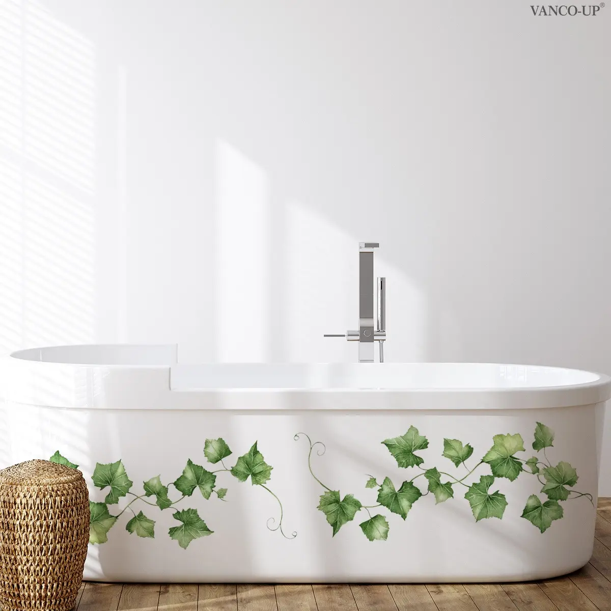 Spring Simple Vine Leaf Wall Stickers, 30x60cm Self-Adhesive Home Decor, Living Room Bedroom Background Decal M21344-YC