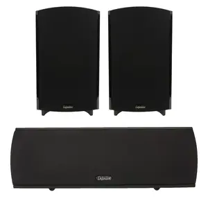 Pair of Definitive Technology ProMonitor 1000-2-Way Satellite or Bookshelf Speaker for Home Theater System + Definitive Technology Procenter 1000 Compact Center Speaker (Black) Bundle Audio