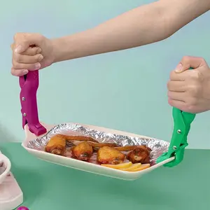 1pc Heat-Resistant Oven Mitt - Withstands temperatures up to 446°F/230°C, non-slip kitchen bowl/pot/tray gripper suitable for ovens, air fryers, stovetops, and grills - One-handed operation, red - Non-slip base - Suitable for home and professional kitchen