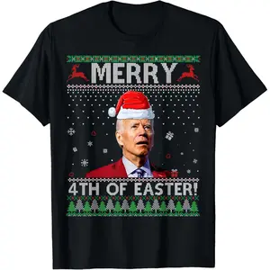 Merry 4th Of Easter Funny Joe Biden Christmas Ugly Sweater T-Shirt Shirt Classic