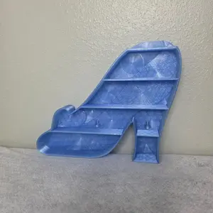 Glass Slipper Mini Figure Shelf - Translucent Light Blue Display for Doorables & Collectibles - 8.25"H x 10"W x 1.125"D - Handmade 3D Printed PLAA