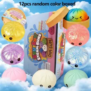 Cute Expression Bread Stress Relief Toy Set, Soft Tpr Material, Anxiety Relief, Office Desk Decor, Holiday Gift Idea, Unboxing Surprise