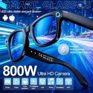 8K AI Smart Glasses With 100MP Camera Chat GPT Touch Sport Sunglasses Bluetooth Call Video Music Player For Men Women 800W Ultra HD Camera