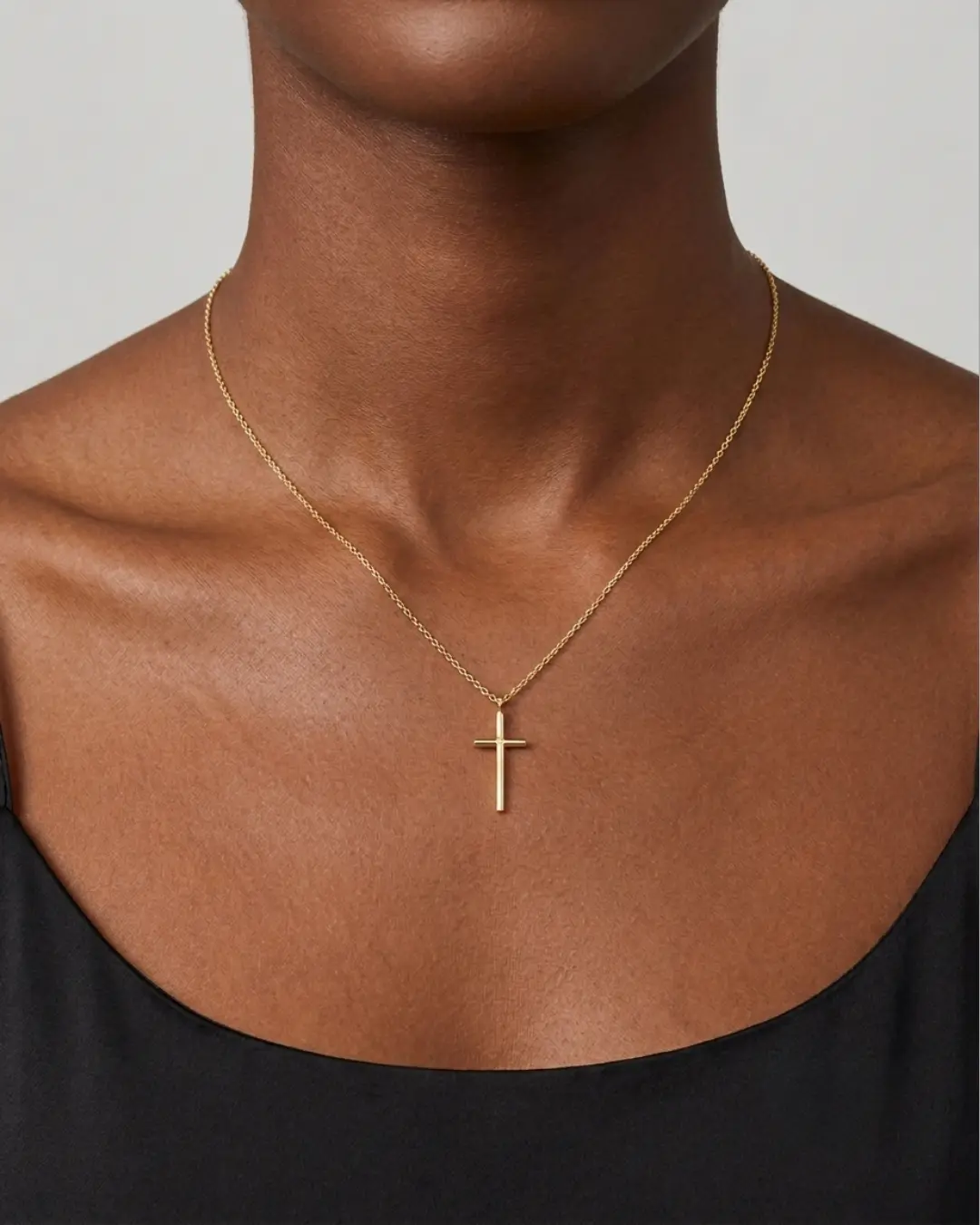 The Cross Pendant Necklace - A gold filled necklaced with a sterling silver base. 18inch length with a 21 extender. Water resistant, a necklace you can live and sleep in.