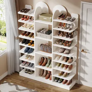 TRIBEWOOD 13-Tier Shoe Rack, Freestanding Tall Entryway Shoe Organizer with Open Shelves, 40 Pairs Wide Wooden Shoe Shelf Shoe Storage Cabinet for Entryway, Living Room