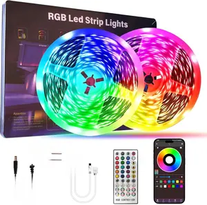 Led Lights for Bedroom 200 FT (2 Rolls 100 FT), with Remote and Application Control RGB Color Changing LED Strip Lights, Music Synchronization
