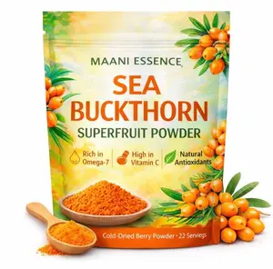 4oz Sea Buckthorn Powder – Organic Superfruit | Rich in Omega-7, Vitamin C & Antioxidants | Immune & Skin Support | Cold-Dried Berry Powder – 22 Servings