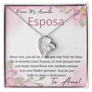 Idea de San Valentín para novia, regalos para novia, día de San Valentín para ella, regalo para futura esposa, regalos de San Valentín para mujeres, collar de aniversario para ella, regalos para prometidos