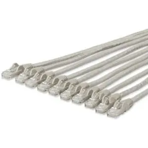 Startech N6PATCH15GR10PK 15 ft. 24A Cat6 Patch Cable with Snagless RJ45 Connectors, Gray - Pack of 10