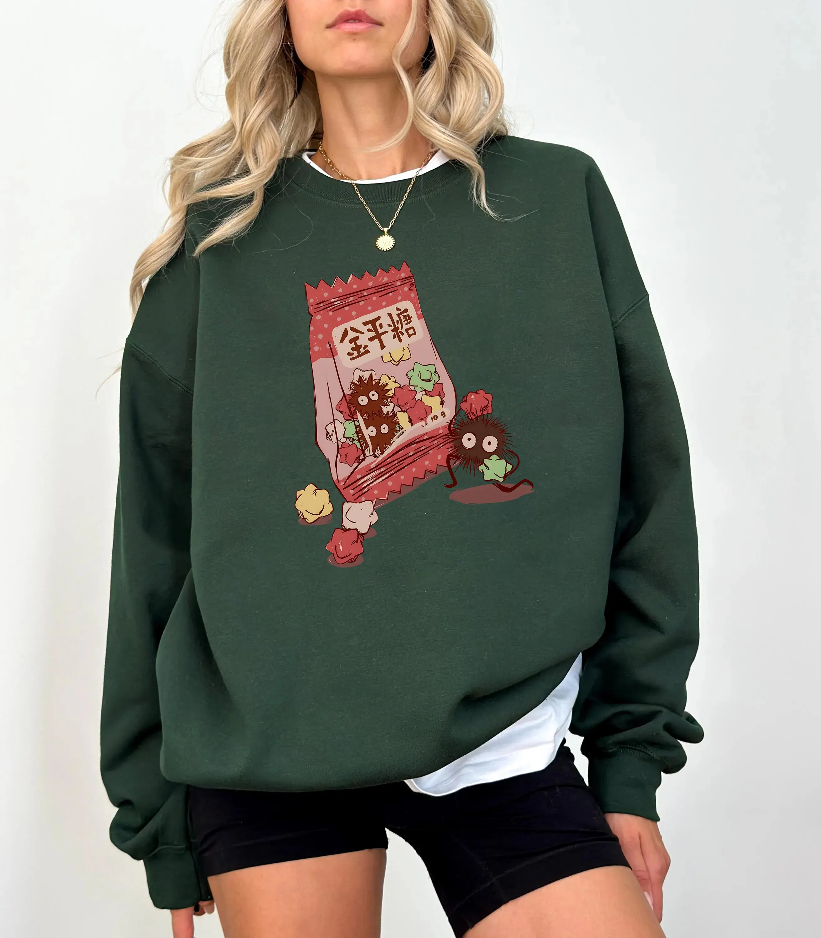 Soot Sprites Candy Sweatshirt, Hoodie, TShirt – 100% Cotton Studio Ghibli Anime Hoodie for Fans, Howls Moving Castle Sweater, Studio Ghibli Anime Sweater, Xmas Gift