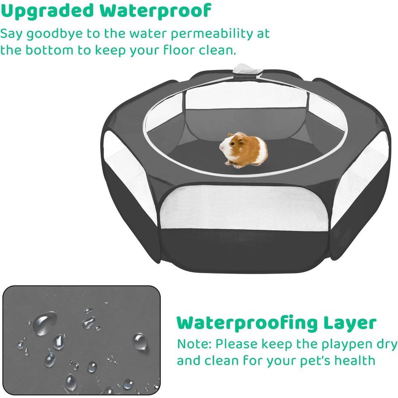 Small Animal Pop-Up Playpen with Mesh Cover, 47'' x 23.6'' x 15'' Chicken Brooder Box, Play Pen Indoor Outdoor for Guinea Pigs, Bunny, Rabbits, Ferrets, Chinchillas, Kittens