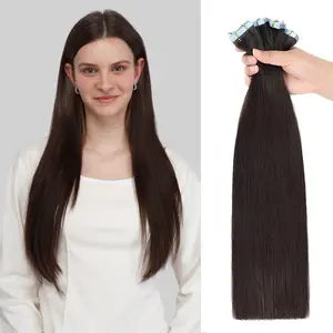 YILITEHAIR #2 Darkest Brown Tape In Hair Extensions Remy Human Hair Long Straight 24Pcs