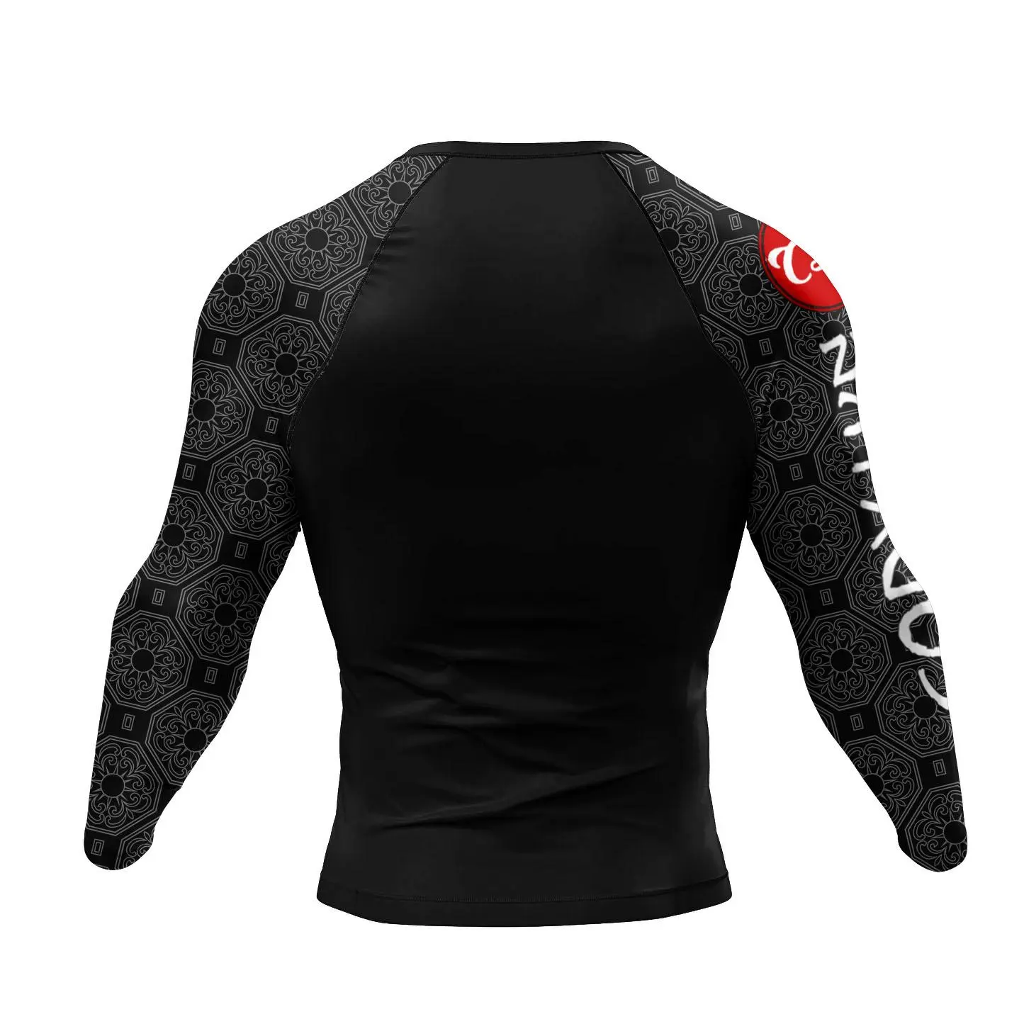 Men's Graphic Print Rashguard, Long Sleeve 4-Way Stretch Compression Top in a Quick-Drying Polyester Blend for BJJ, Boxing & Martial Arts