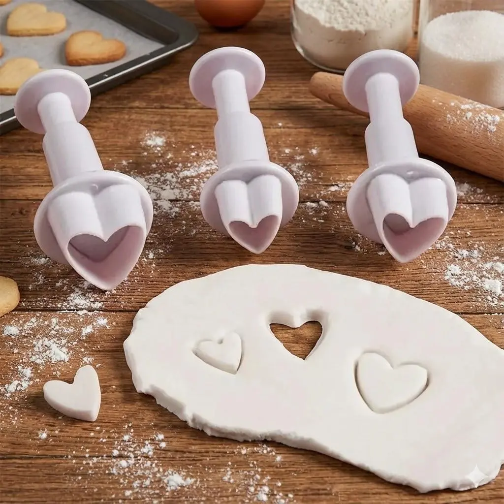 Antimicrobial Fondant Embossing & Cookie Stamps Set, High-Temp Resistant Baking Molds for Cake Decorating, Party Desserts, Baby Food, Non-Deform Cookie Maker, Easy-Clean Design.