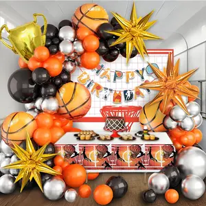Basketball Themed Birthday Party Balloon Arch Kit, 179pcs/set Basketball Balloon Garland Set, Party Decoration Supplies for Birthday, Sports Themed Party