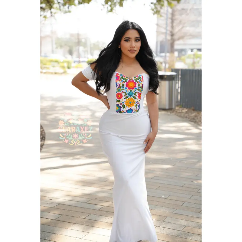 sachin and babi light blue dress Orange Creek Los Angeles M White Dress Embroidered Togo main image 0