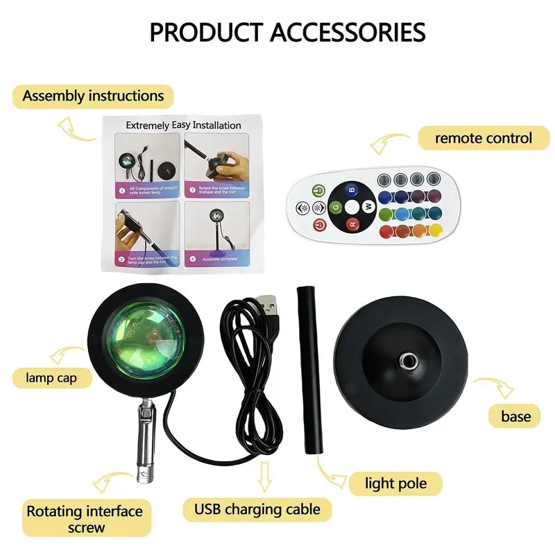 RGB Color Changing Projector Night Light, LED Projector Lamp with Remote Control, Room Lights, Ambient Light for Bedroom, Living Room, Home Decor #TOP PICKS 5