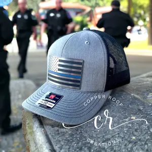 Police Blue Flag / Firefighter Flag Hats