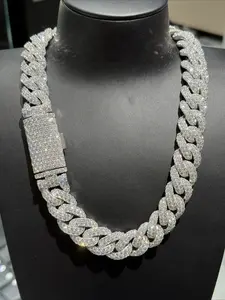 Brand new custom hip-hop style luxury Monster VVS lab diamond ice cream Cuban link jewelry necklace, a unisex gift for Easter and Thanksgiving