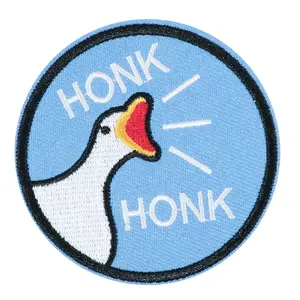 Goose Honk Embroidered Patch, Back Adhesive Iron-On, Suitable for Clothes Jackets Hats Accessories, Decorative Fabric Repair
